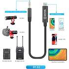 Cable Adaptador de Audio Boya BY-K2 USB-C a 3,5 mm Macho Negro 6