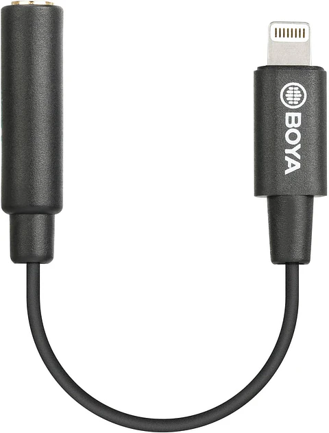 Adaptador de Micrófono Boya BY-K3 TRRS a Lightning Certificado MFi