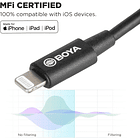 Adaptador de Micrófono Boya BY-K3 TRRS a Lightning Certificado MFi 4
