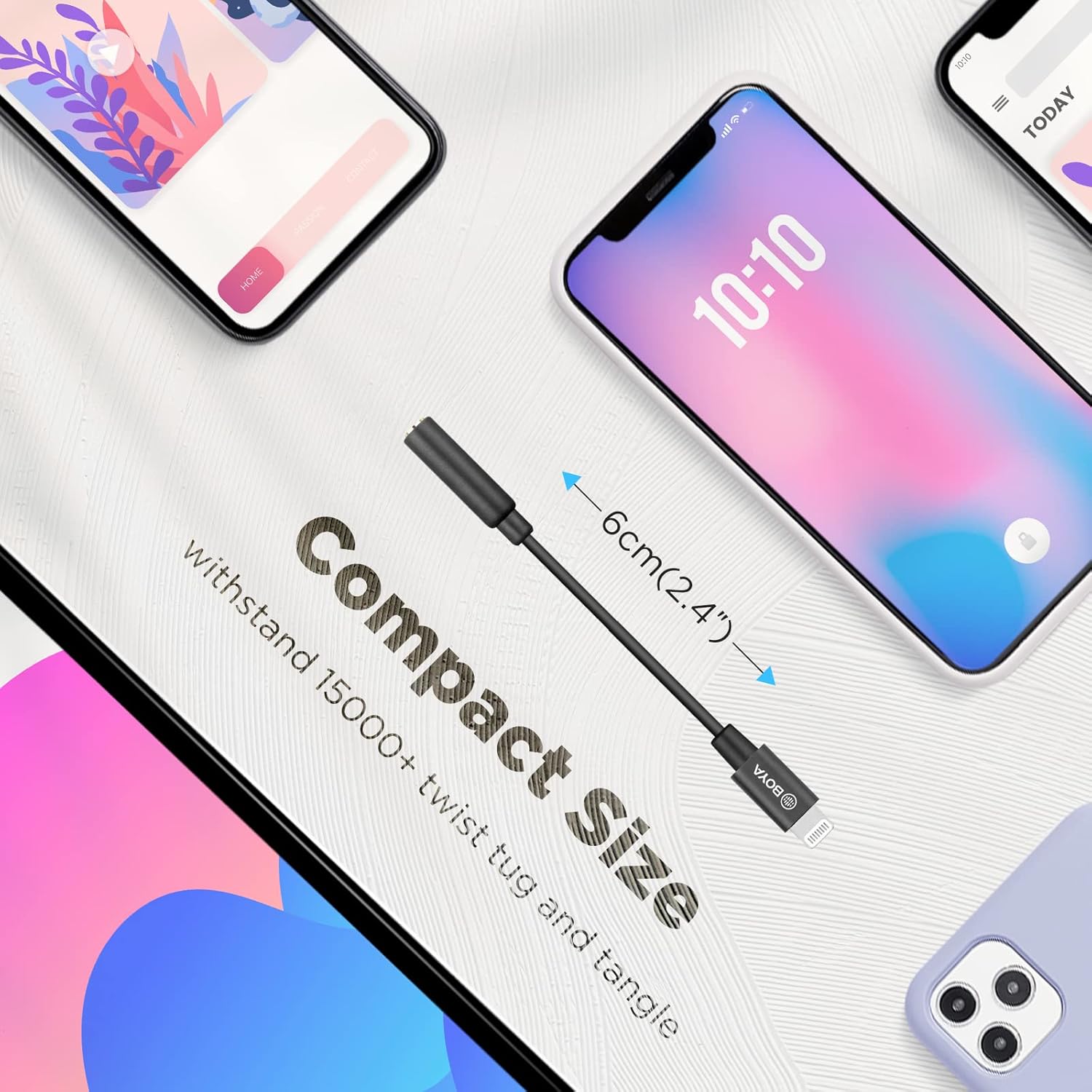 Adaptador de Micrófono Boya BY-K3 TRRS a Lightning Certificado MFi 7