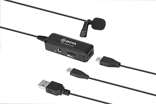 Micrófono Lavalier Omnidireccional Digital Boya con Conexión USB-C y USB 4
