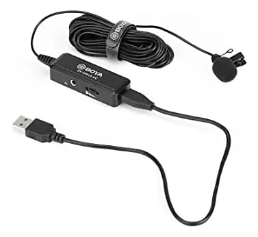 Micrófono Lavalier Omnidireccional Digital Boya con Conexión USB-C y USB 5