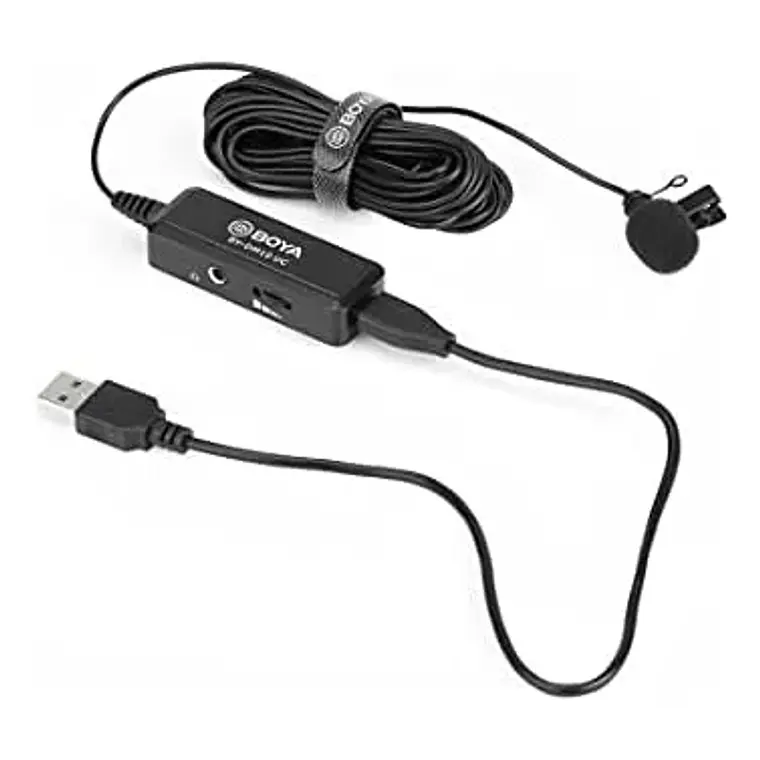 Micrófono Lavalier Omnidireccional Digital Boya con Conexión USB-C y USB 5