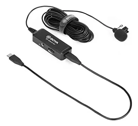 Micrófono Lavalier Omnidireccional Digital Boya con Conexión USB-C y USB
