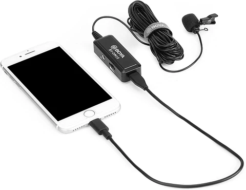 Micrófono Lavalier Omnidireccional Digital Boya BY-DM10 con Conexión Lightning y USB