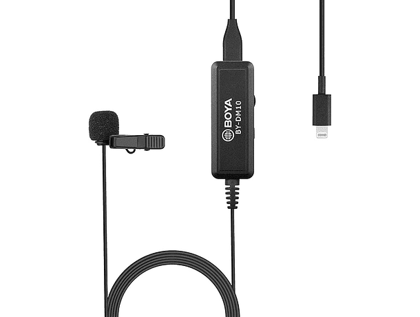 Micrófono Lavalier Omnidireccional Digital Boya BY-DM10 con Conexión Lightning y USB