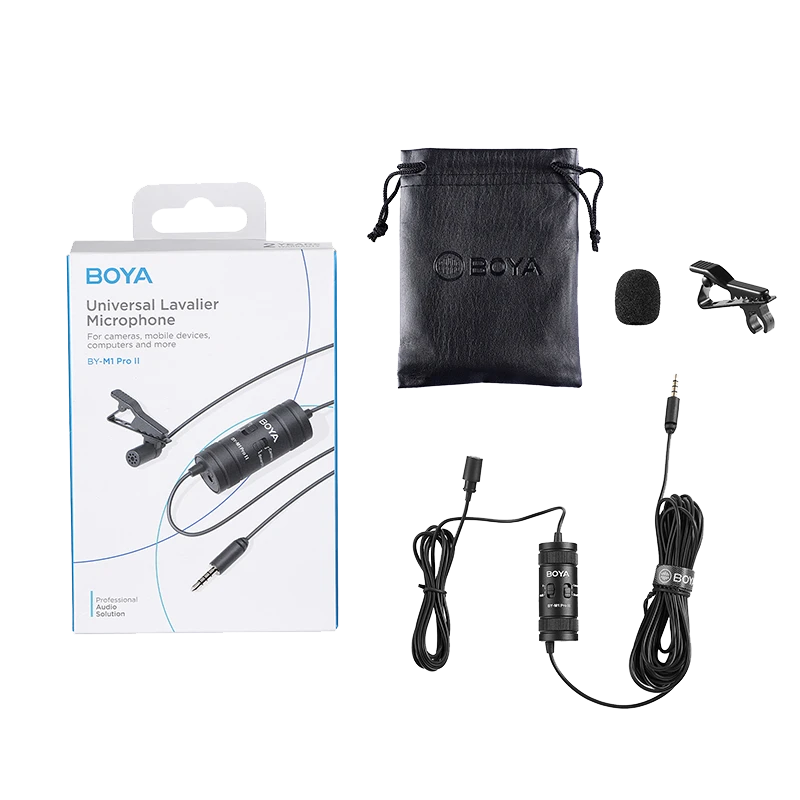 Micrófono Lavalier Condensador Omnidireccional Boya BY-M1 Pro II con Conector TRRS y Cable de 6 Metros 9