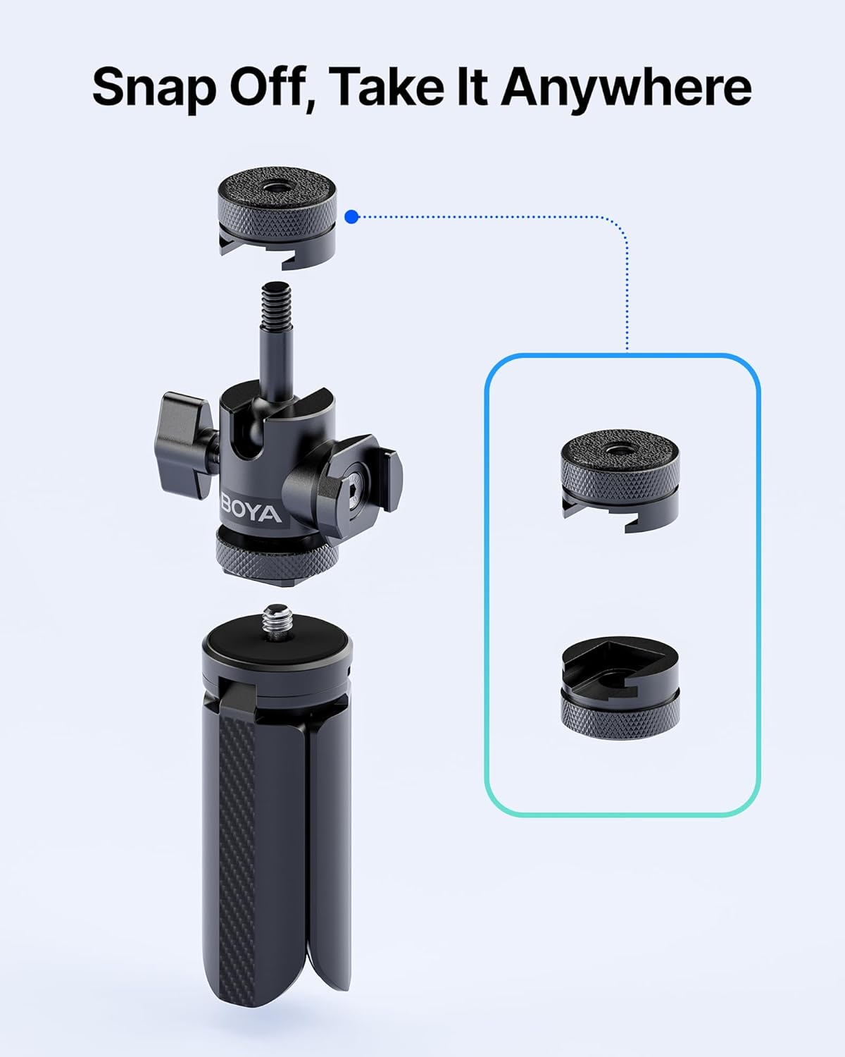 Soporte de Trípode de Escritorio Boya para Micrófono con Patas Antideslizantes 4