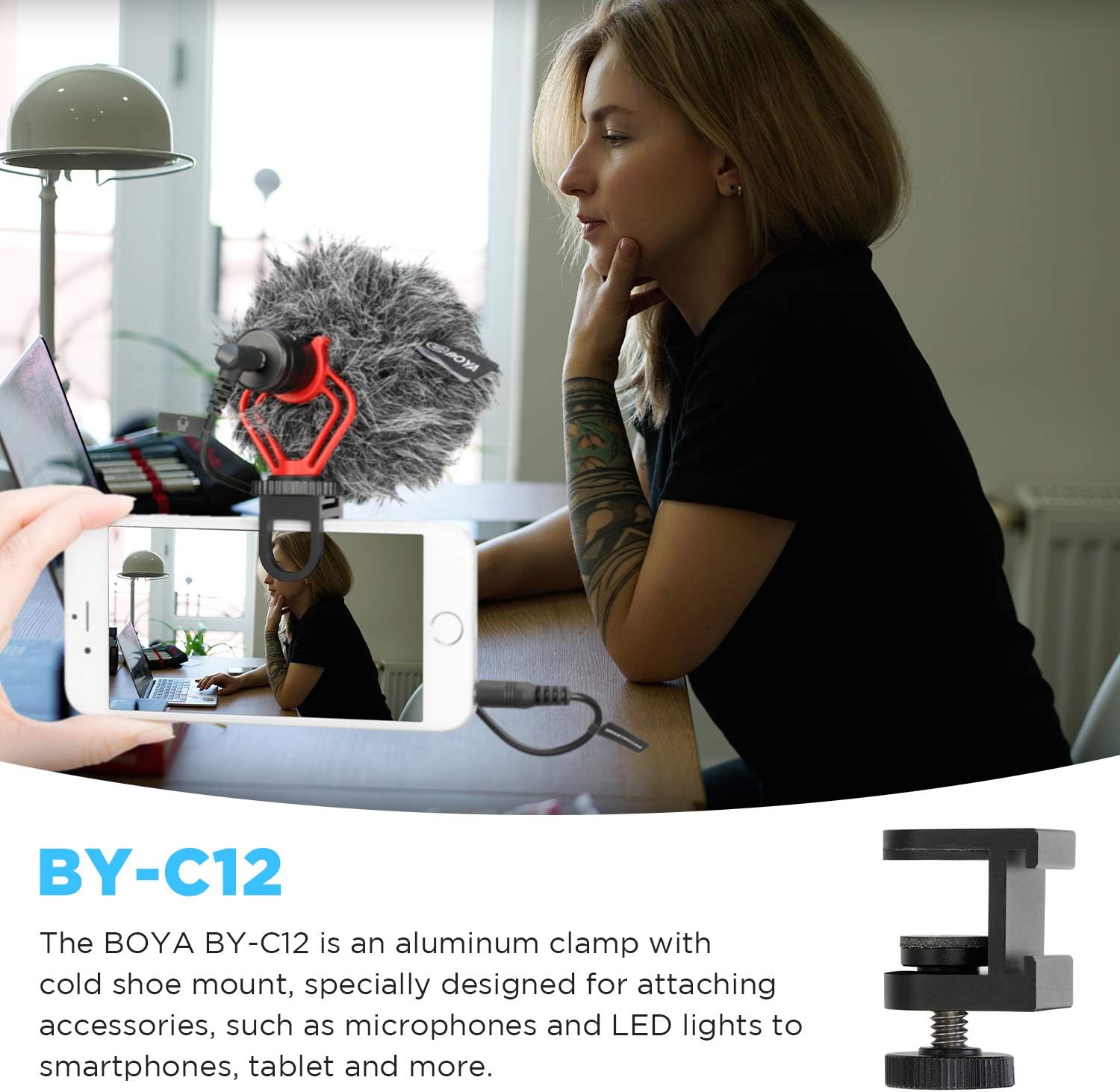 Adaptador de Montaje en Zapata Fría Boya BY-C12 5