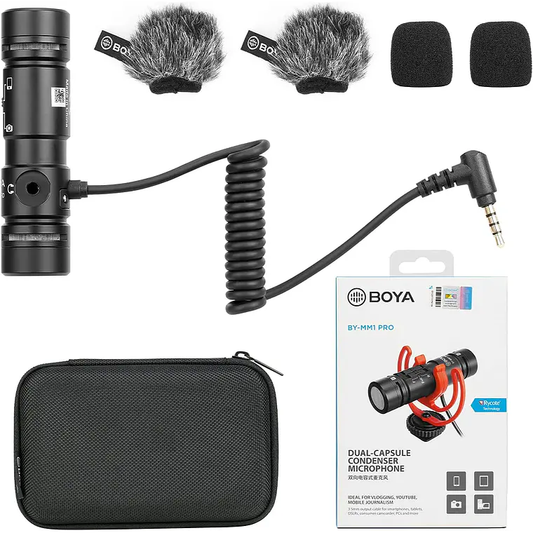 Micrófono Condensador de Doble Cápsula Boya MM1 Pro 6