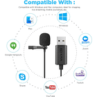 Micrófono Lavalier USB Boya BY-LM40 con Cable de 4 Metros Negro 6