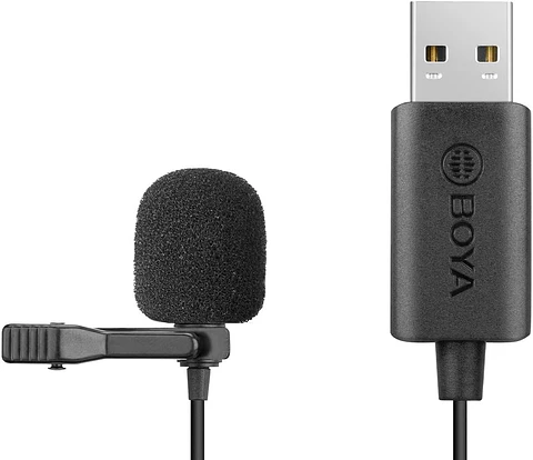 Micrófono Lavalier USB Boya BY-LM40 con Cable de 4 Metros Negro