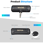 Micrófono Inalámbrico Mini Boya de 2,4 GHz con Conector TRS de 3,5 mm 10