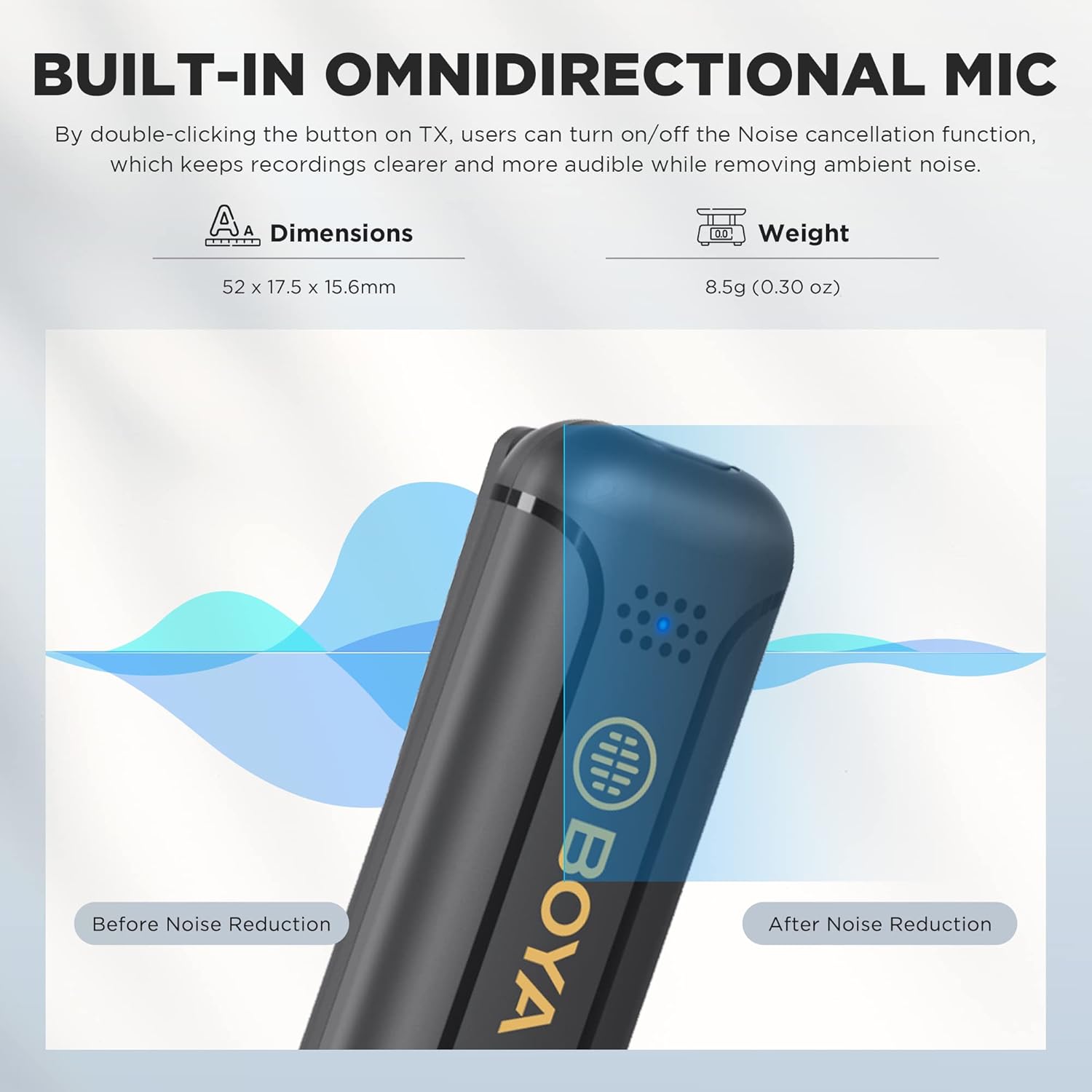 Micrófono Inalámbrico Mini Boya de 2,4 GHz con Conector TRS de 3,5 mm 11