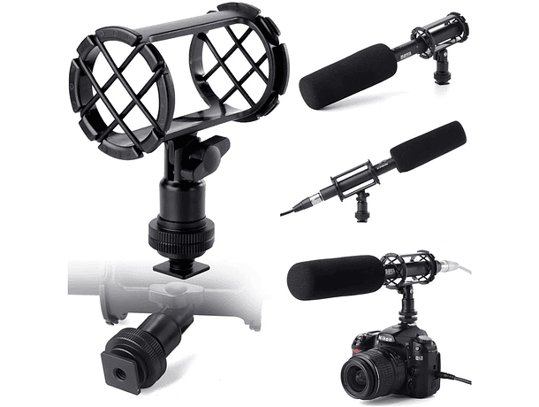 Soporte para Micrófono Boya para Caña o Montaje sobre Cámara