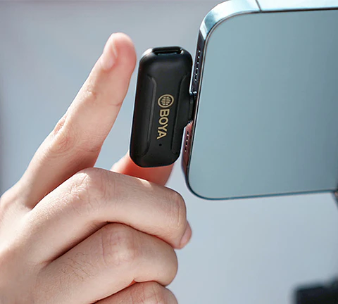 Micrófono Inalámbrico Boya con Conector Lightning y Alcance de 50 Metros