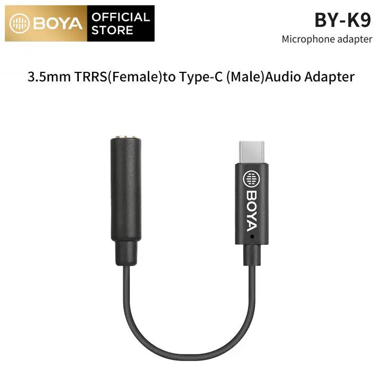 Cable Adaptador Boya TRRS Hembra de 3,5 mm a USB-C Macho 5
