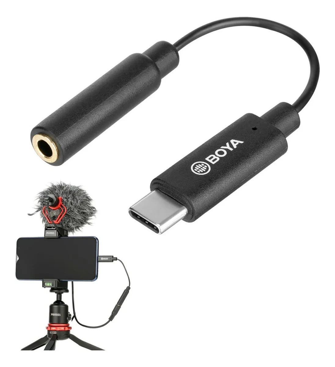 Cable Adaptador Boya TRRS Hembra de 3,5 mm a USB-C Macho 4