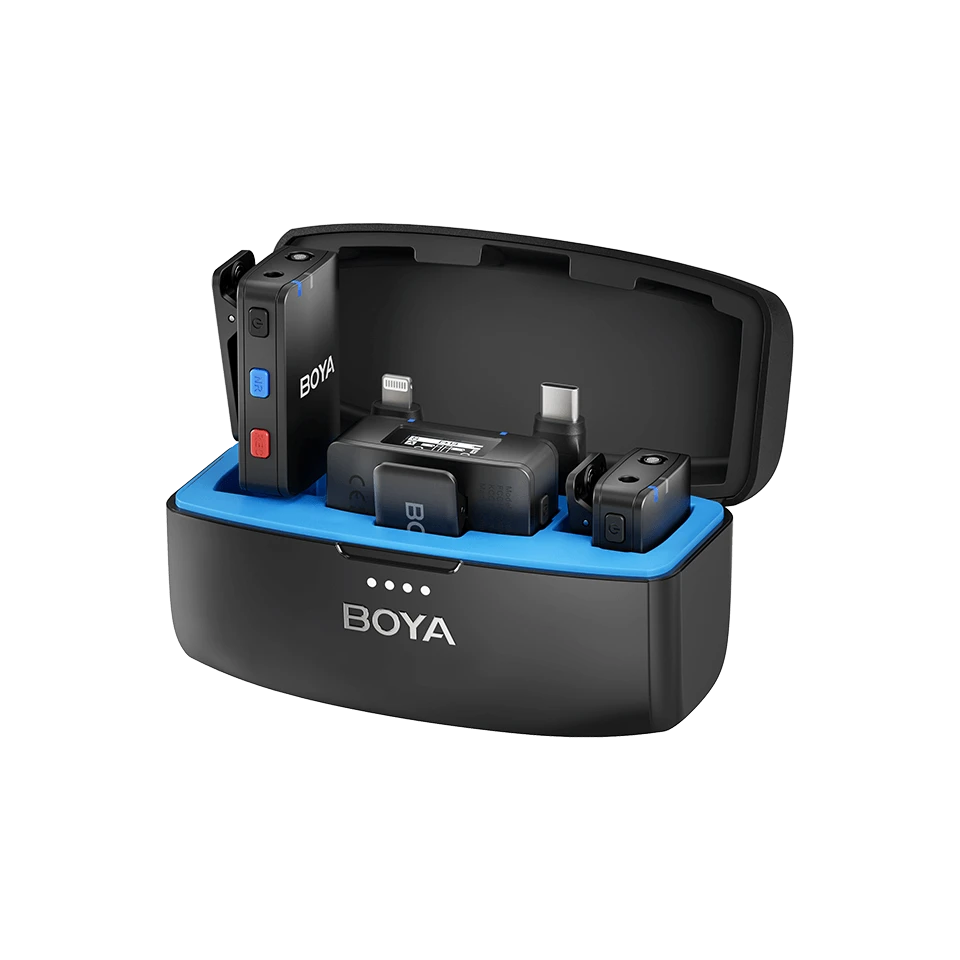 Micrófono Lavalier Inalámbrico Doble Boya BOYAMIC 3-en-1 con Grabadora Integrada y Alcance de 300 Metros 1