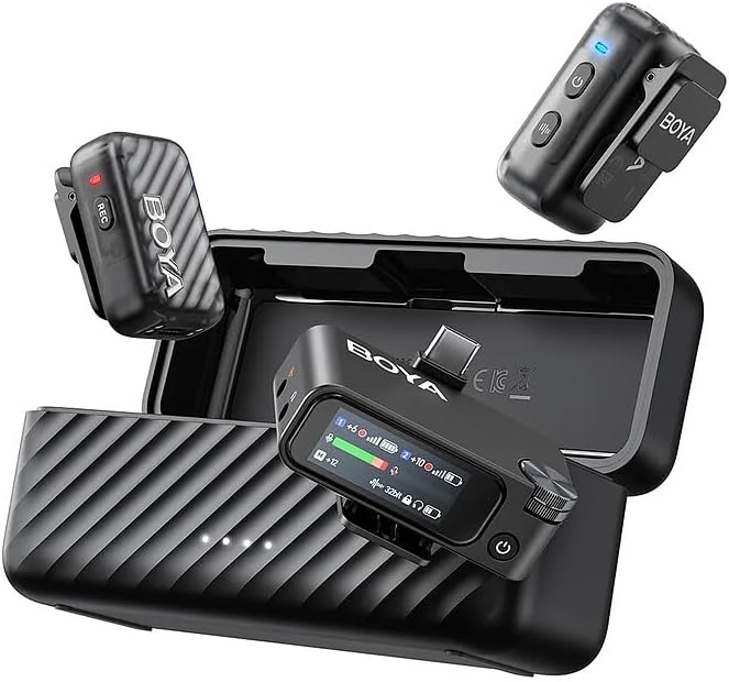 Micrófono Lavalier Inalámbrico Doble Boya BOYAMIC 2-01 con IA e Incluye Lavalier 1