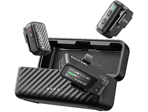 Micrófono Lavalier Inalámbrico Doble Boya BOYAMIC 2-01 con IA e Incluye Lavalier