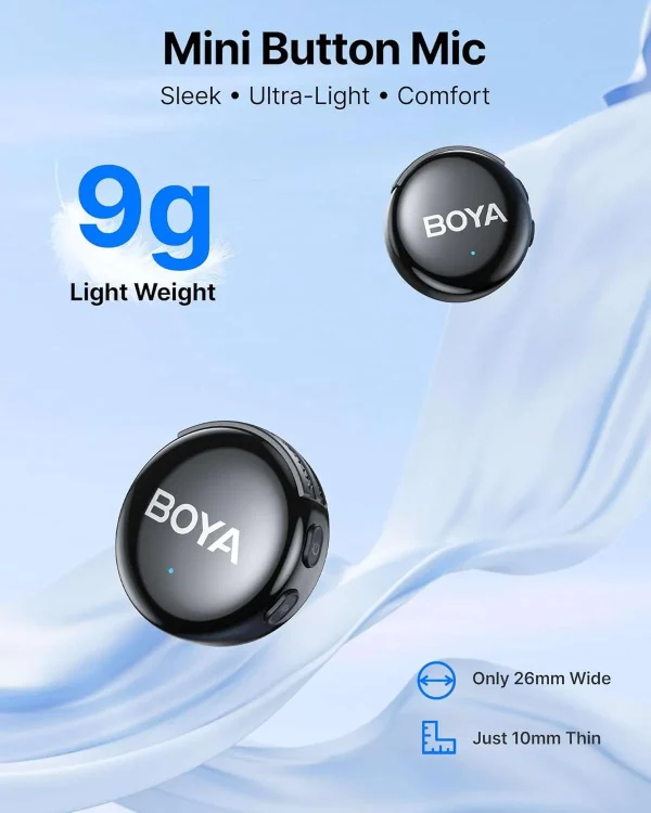 Micrófono Lavalier Inalámbrico Boya BOYALINK 3-04 con IA y Conectores USB-C y Lightning 4