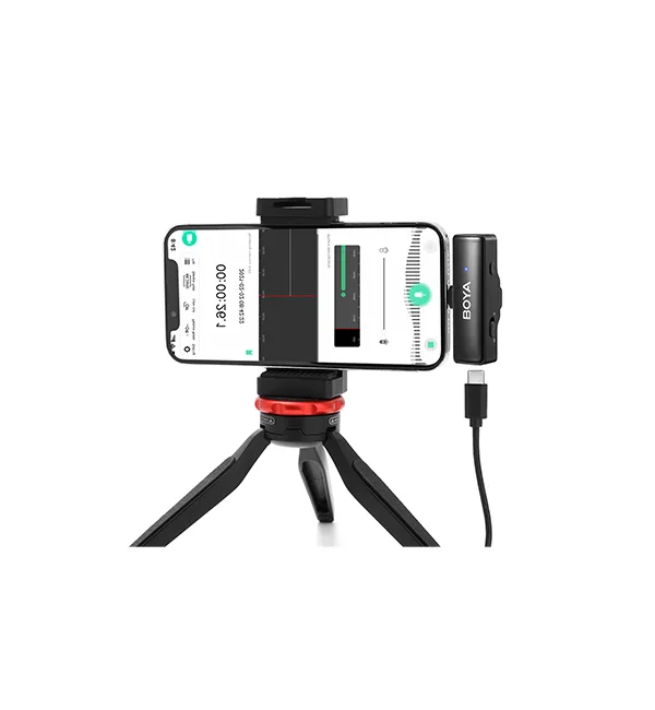 Micrófono Lavalier Inalámbrico Boya BOYALINK A2 con Conectores USB-C y Lightning 2