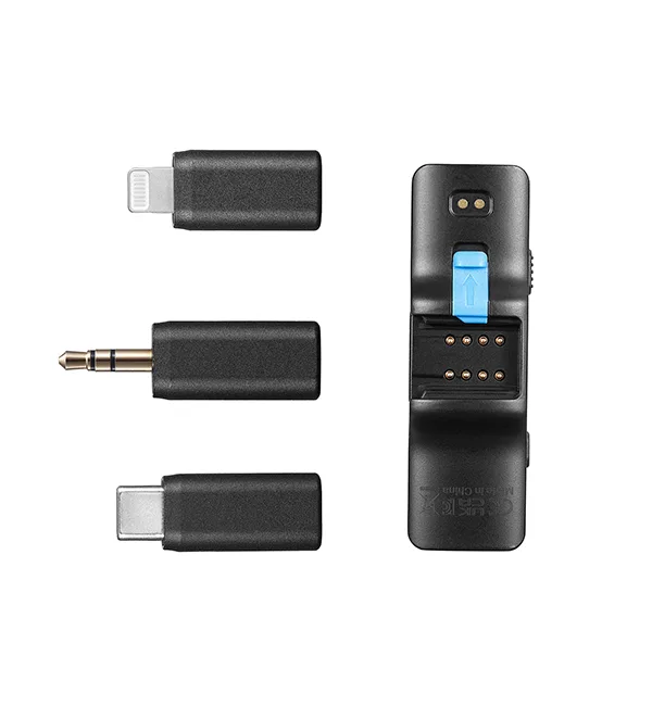 Micrófono Lavalier Inalámbrico Boya BOYALINK A2 con Conectores USB-C y Lightning 1
