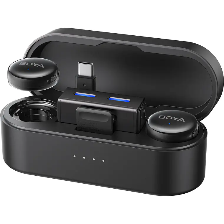 Micrófono Lavalier Inalámbrico Doble Boya BOYALINK 3-02 con IA y Conector USB-C 1