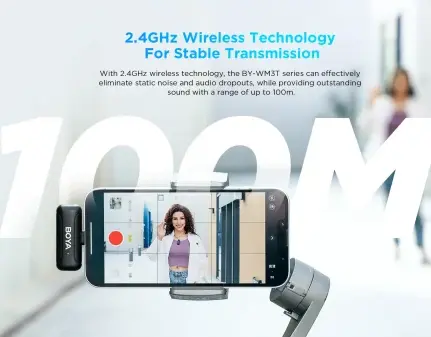 Micrófono Inalámbrico Mini Boya BY-WM3T-U2 de 2,4 GHz con Conector USB-C 10