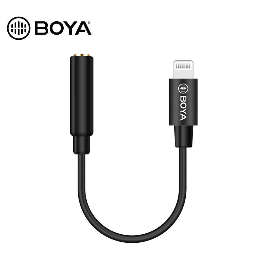 Cable Adaptador Boya BY-K8 TRS Hembra de 3,5 mm a Lightning Macho 1