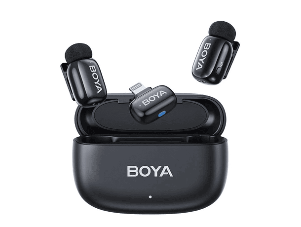 Micrófono Lavalier Inalámbrico Doble Boya Mini con Conectores USB-C y Lightning