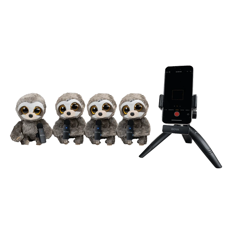 Sistema de Micrófonos Inalámbricos Boya BY-V4D para 4 Personas con Conector Lightning 7