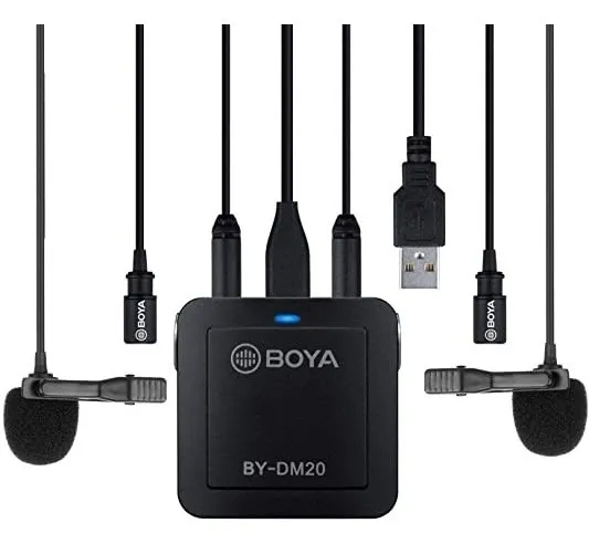 Kit de Micrófonos Boya BY-DM20 para Grabación Doble con Conectores USB, USB-C y Lightning 1