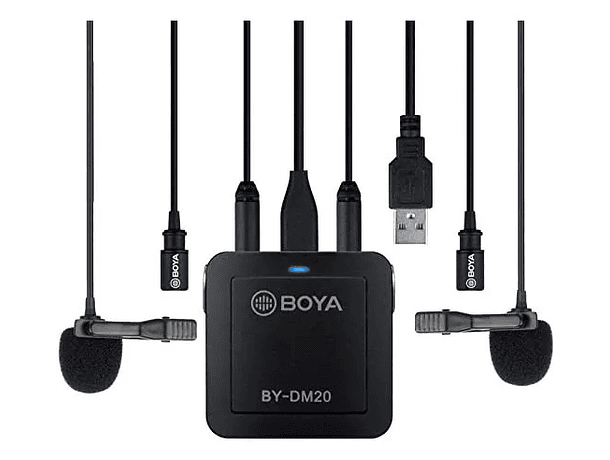 Kit de Micrófonos Boya BY-DM20 para Grabación Doble con Conectores USB, USB-C y Lightning