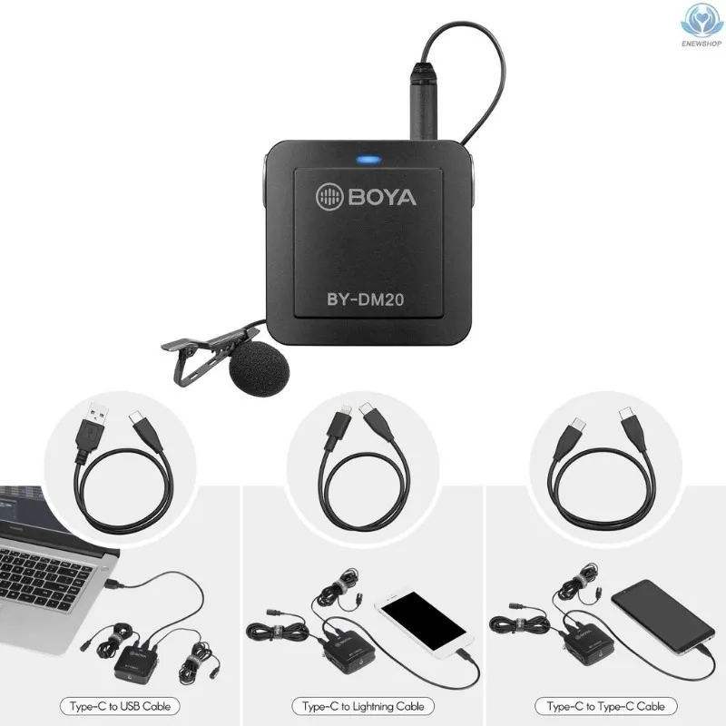 Kit de Micrófonos Boya BY-DM20 para Grabación Doble con Conectores USB, USB-C y Lightning 6