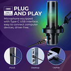 Micrófono USB Condensador Boya K9-MIC con Iluminación RGB 7