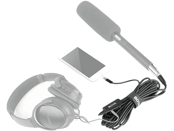 Cable Adaptador Boya BY-BCA7 con Preamplificador de Lightning a XLR Hembra