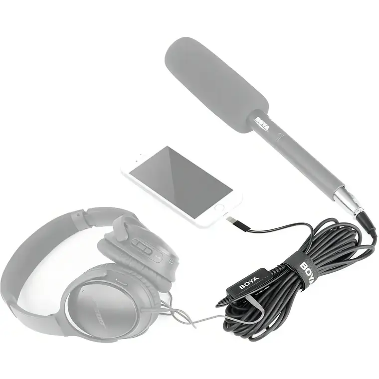 Cable Adaptador Boya BY-BCA7 con Preamplificador de Lightning a XLR Hembra 2