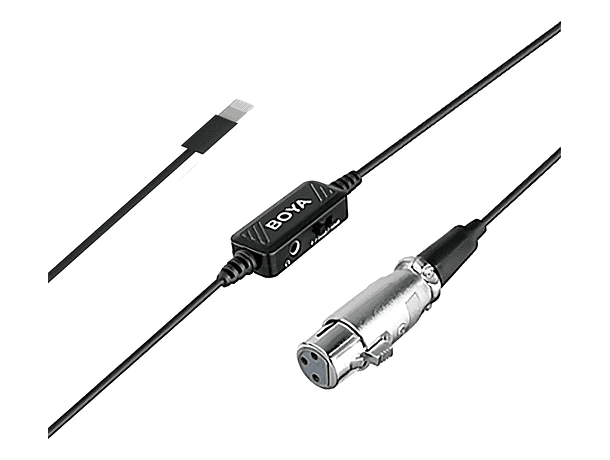 Cable Adaptador Boya BY-BCA7 con Preamplificador de Lightning a XLR Hembra