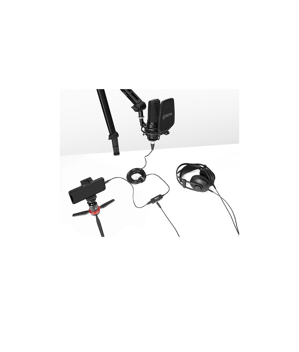 Cable Adaptador Boya BY-BCA7 con Preamplificador de Lightning a XLR Hembra 4