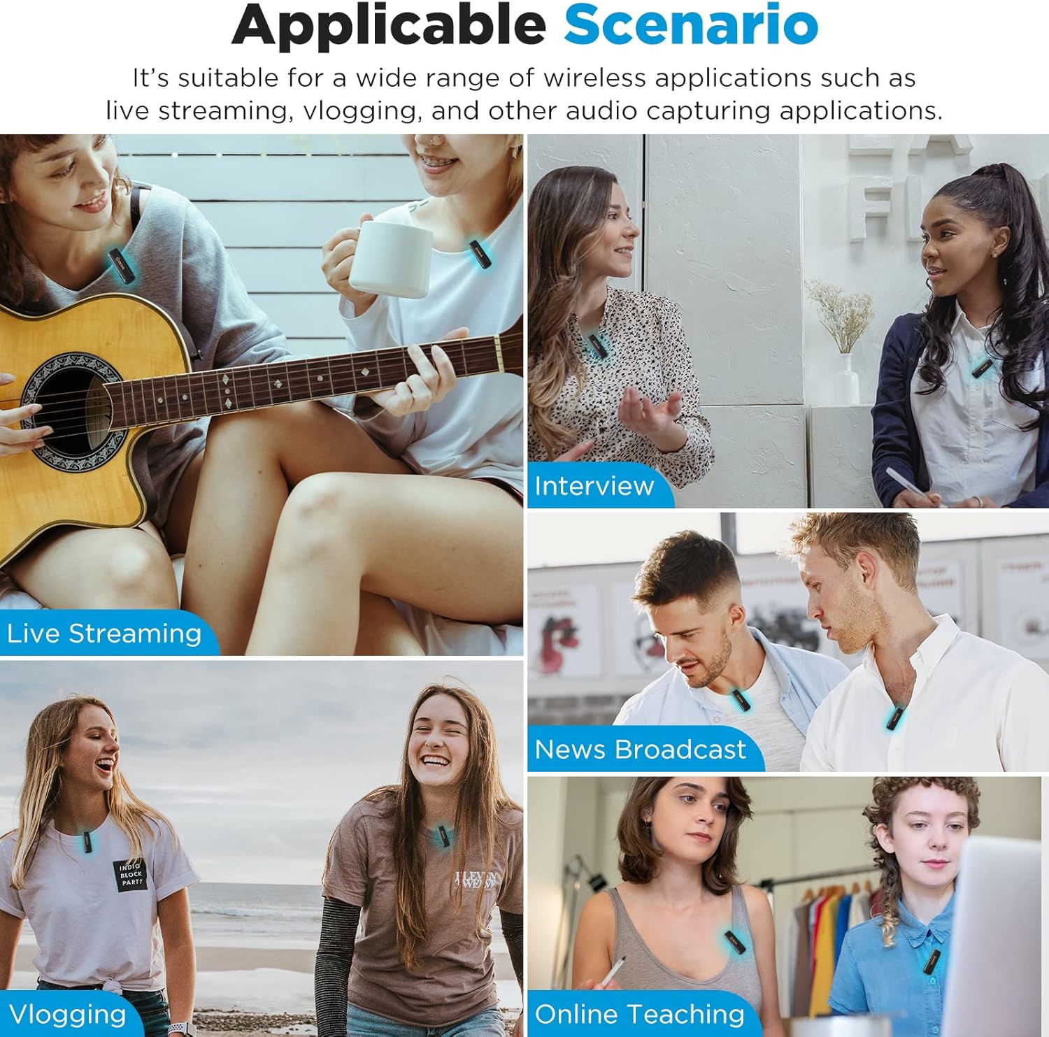 Micrófono Lavalier Inalámbrico Doble Boya BY-WM3T2-U2 con Conector USB-C  4