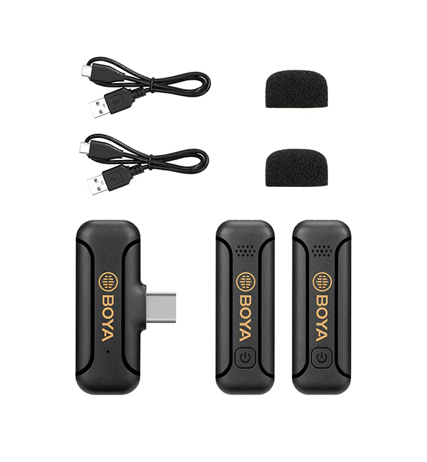 Micrófono Lavalier Inalámbrico Doble Boya BY-WM3T2-U2 con Conector USB-C  6