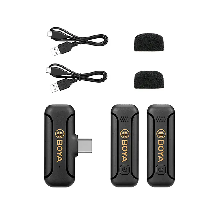 Micrófono Lavalier Inalámbrico Doble Boya BY-WM3T2-U2 con Conector USB-C  6
