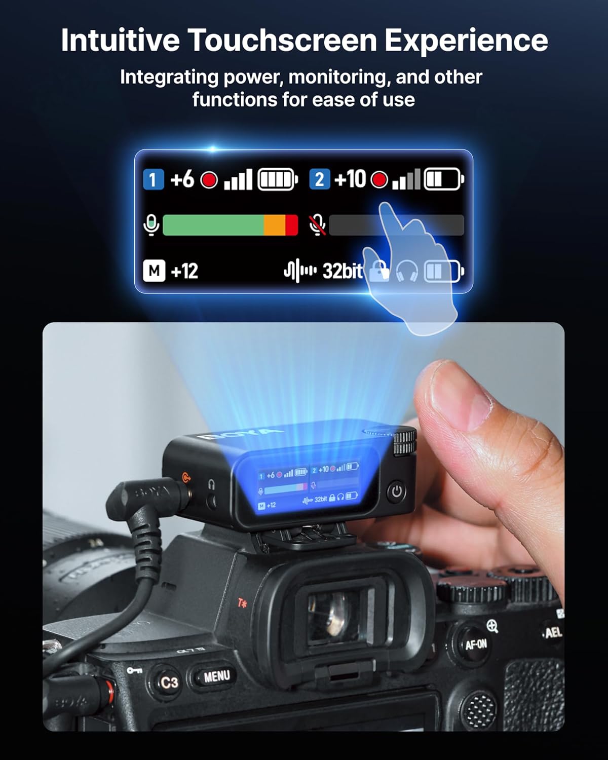 Micrófono Lavalier Inalámbrico Boya BOYAMIC 2-03 con IA  8