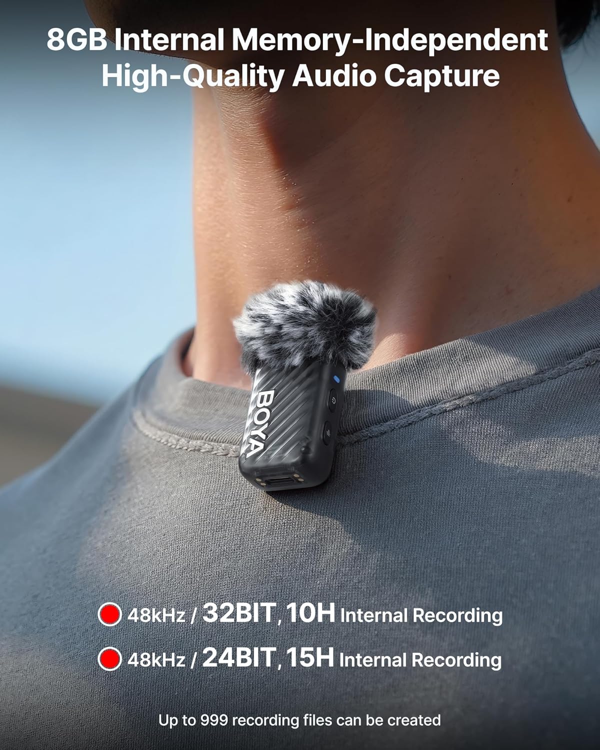 Micrófono Lavalier Inalámbrico Boya BOYAMIC 2-03 con IA  2