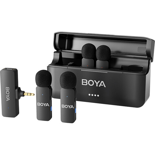 Sistema de Micrófonos Inalámbricos Boya BY-V4 para 4 Personas con Conector 3,5 mm para Cámaras 1