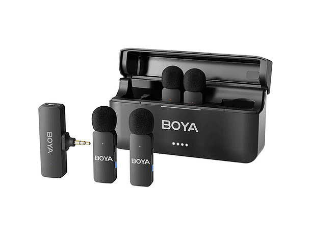 Sistema de Micrófonos Inalámbricos Boya BY-V4 para 4 Personas con Conector 3,5 mm para Cámaras