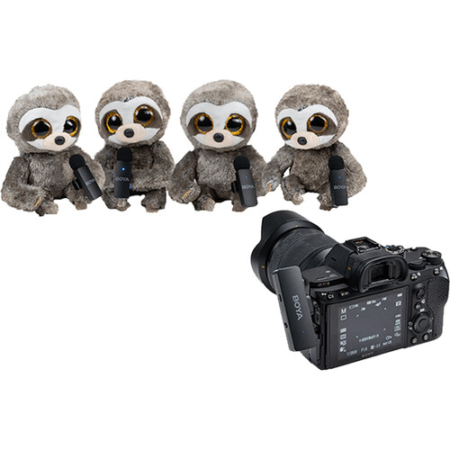 Sistema de Micrófonos Inalámbricos Boya BY-V4 para 4 Personas con Conector 3,5 mm para Cámaras 7