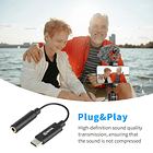 Cable Adaptador Boya BY-K4 USB-C Macho a TRS Hembra 3